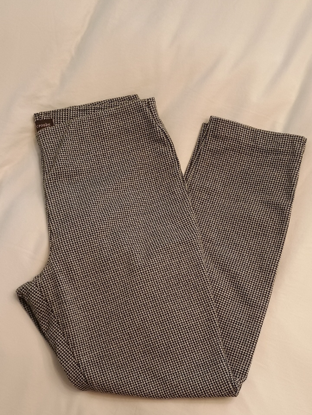 crosby. Black and White Houndstooth Pattern Women’s Dress Pants